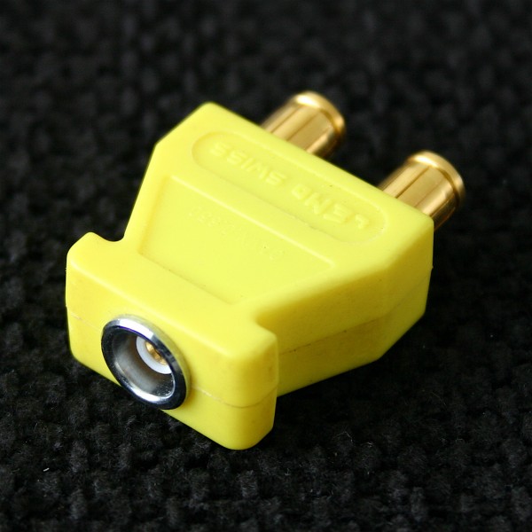 Lemo Triax Brückenstecker mit Abgriff, gelb, gebraucht